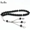 Bracelet de perles de prière en cristal noir Tasbih islamique musulman, perles de forme ronde, 33 perles islamiques pour adultes, chapelet 7739593