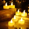 Tealights LED pequenos, luzes brilhantes e cintilantes - velas falsas elétricas realistas para decoração de casa de casamento