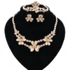 Silver Plated Dubai Wedding Party Jewelry Set for Flower Fashion Necklace Set African Costume Crystal Bridal Accessories