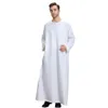 Uomo a maniche lunghe musulmano Jubba Thobe Abito arabo medio orientale Solido Plus Size Abbigliamento islamico Uomo Thobe Jubba 3196