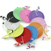 Noodle gevlochten type C Micro USB-kabel Sync-gegevens opladen 1M 2M 3M Cord platte geweven stof Dual Colors voor Samsung