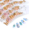 NA009 Mixed 6 styles/bag 3D Gold Metal Rivets Nail Studs Round Animal Moon Decoration Sticker Manicure DIY nails Accessories