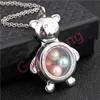 Silver Angel wings guitar Sea turtles Memory 8mm Pearl Beads Magnetic Glass Floating Locket Pendant Necklace Pearl Cage Locket