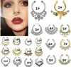 Gorący Nos Ring Kryształ Nose Hoop Nose Pierścionki Body Piercing Biżuteria Fake Septa Clicker Non Piercing Hanger Clip On Women Body Jewelry WCW713