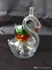 Swan Water Hose Glass Bongs Accessories   , Glass Smoking Pipes colorful mini multi-colors Hand Pipes Best Spoon glas