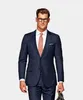 Brand New Navy Blue Mens Wedding Tuxedos Notch Lapel Groomsmen Tuxedos Popular Man Blazers Jacket Excellent Suit(Jacket+Pants+Tie) 47