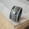 Vintage Solid 925 Sterling Silver Diamond Rings Double Laces Celtic Knot Rings for Women Wedding Silver Jewelry Size 5-12316E