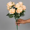 Fake Rose (9 heads/bunch) 17.72" Length Simulation Roses for DIY Wedding Bridal Bouquet Home Decorative Artificial Flowers