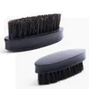 MOQ 100 pcs Custom LOGO Mini Beard Brush Black Wood with Boar Bristle Mens Facial Grooming Pocket Moustache Brushes