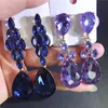 Coloridos pendientes de gota de diamantes de imitación Long Bohemian Dangle Europa Estados Unidos Retro de cristal Taladro de cristal Joyería de la boda para las mujeres Regalo