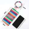 Bangle Keychains Hanging Purse Phone Bag PU Leather Tassel Wristlet Key Ring Holder Women Girls Jewelry Plaid 11 Designs 49728709443