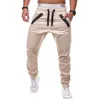 Running Byxor Mäns Drawstring Zipper Joggare Solid Multi-Pocket Sweatpants 2022 Man Byxor Storlek