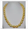 Ogromny 13mm Natural South Sea Orygine Golden Pearl Necklace 18 "14K złoty zapięcie