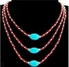 LIVRAISON GRATUITE + + + 3S style tibétain argent tibétain superbe pierre fine collier de perles de corail rouge