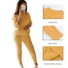 Litthing Autumn Women Sweater Set Ladies Warm Knitted Sets O Neck Solid Knitting Sweater and Long Pants Set Outfits Women