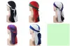 Mens sammet durags bandana turban hatt för kvinnor peruker doo dubbelfärger durag biker headwear huvudband pirat hatt du-rag cosplay hatt