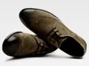 Brogues zapatos de vestir de cuero genuino para hombres zapatos planos de gamuza vintage mezcla de colores zapatos casuales inteligentes tallados transpirables suaves brogue