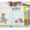 DIY Scrapbooking Handgeschilderde Stickers Plant Bomen Auto Bus Slow Life Album Journal Happy Planner Label Decoratie Stickers Pack