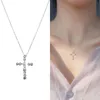 Collier plaqué argent bijoux mode croix CZ cristal Zircon pierre pendentif collier cadeau de noël