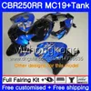 Injection Mold Body+Tank For HONDA CBR 250RR 250R CBR250RR 88 89 261HM.16 CBR 250 RR MC19 CBR250 RR Rose black new 1988 1989 Fairings Kit