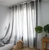 Sheer Curtains Nordic minimalism living room bedroom study curtain window Large stripe semi transparent screens