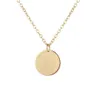 2020 New Fashion Stainless Steel Necklace Round Circle Pendant For Women Elegant Gold Silver Necklace Wedding Jewelry Wholesale Mother Gift