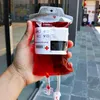 クリアフードグレードPVCの素材再利用可能な血のエネルギードリンクバッグハロウィーンポーチ小道具空の350ml吸血鬼の飲料バッグ送料無料
