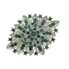 Vintage Verzilverd Clear Rhinestone Crystal Diamante Grote Bruiloft Boeket Bloem Broche Pin 11 Kleuren beschikbaar