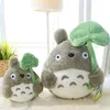 20cm 25cm Totoro Plush Toy with Lotus Leaf Stuffed Animal Gray Cotton Doll Girl039s Gift Kids Child Birthday Toys4980051