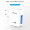 Smart USB Charger 4 portas UE plug-nos múltipla adaptador de parede 5V 3.1A Fast Charge de carregamento para SAMSUNG Android Mobile Device Telefone