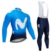 2020 Movistar Team Cycling Jacket 20D Bike Pants Set Ropa Ciclismo Mens Winter Thermal Fleece Pro Cykel Jersey Maillot Wear8345339