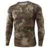 Herren T-Shirts Outdoor Quick Dry Shirt Männer Taktische Tarnung Langarm Rundhals Sport Armee T-Shirt Lustiges 3D T-Shirt