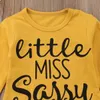 Klątka żółta dzieci dziecięce ubrania T-shirt T-shirt +spodnie 2pcs Ustaw stroje z długim rękawem noworodka