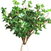 Fake Silk Aglaia Tree Branch Flower Artificial Greenery Odorata Lour Green Leaf Azalea Leaf Stem Plant