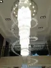 スパイラルデザインモダンな大型クリスタルシャンデリアホテルライトAC110V 220V光沢クリスタルLED階段シャンデリア照明ミニ