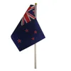 Bandiera della Nuova Zelanda 21X14 cm Bandiere sventolanti a mano in poliestere Bandiera del paese della Nuova Zelanda con pennoni in plastica