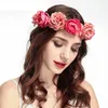 Vente chaude Imitation Rose Couronne De Fleurs De La Mariée Ornements De Tête Des Enfants Couronnes Travail Manuel Fleurs Artificielles Guirlande Bandeau