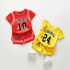 Pasgeboren babyjongens Outfits Kleding Zomerjongens Nummer Gedrukte katoenen korte mouw 2 stks Sportpakken Infant Kids tracksuit kledingsets C6352