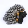 Aunty Funmi Silbergraues Ombre-Jungfrau-Brasilianische Haarwebart-Bündel, 3 Stück, Lot #1B/Graue dunkle Wurzel Ombre Bouncy Curly Echthaar-Einschlagverlängerungen