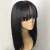 Bob dentelle avant perruques avec frange courte perruques de cheveux humains pour les femmes noires naturel brésilien suisse Remy cheveux perruque vendeurs1026760