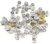 300 pcs/lot alliage mixte fleur feuille tibétain argent couleur entretoise en vrac perles en métal pour la fabrication de bijoux couture perles accessoires