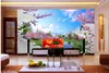 Aangepaste behang voor muren 3 D voor woonkamer roze perzik wallpapers aangepaste foto behang