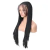 Long Braided Box Braids Synthetic Lace Front Wig Heat Resistant Fiber Hair Black Glueless Lace Wigs For Women With Baby Hair