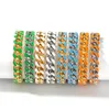 New hip hop stainless steel dripping oil color CUBAN CHAIN 12mm fashion trend men039s and women039s Bracelets4802874