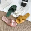 2019 Hot Sale Women's Slippers Ladies Fashion Casual Outer Wear Waterproof Flat Cross Slipper Shoes Claquettes Femme Chaussure