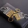 Metal 8-versnellingsbak 6-versnellingen Abacus Keychain Creative Car Key Pendant Business Advertising Promotie Kleine geschenken Groothandel Groothandel