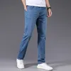 Kot Erkekler Düz Pantolon Erkek Yüksek Kalite Yumuşak Slim Fit İş Denim Tasarımcı Casual Biker Pantolon Pantalon Hombre Homme