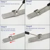 Adecuado para Xiaomi 3/4 mi banda 3/4/5/6 Correa de metal Acero inoxidable Tres perlas Pulsera Reemplazar Unisex Deportes Fashionwristband