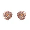Rose Gold Sparkling Knot Stud Earring CZ Diamond Women Wedding Party Jewelry for Pandora Real Sterling Silver Girl Girl Gift Designer Earrings With Original Box
