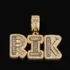 Hip Hop Custom Name Baguette Bubble Letter Pendant Necklace With Rope Chain Gold Silver Bling Zirconia Men Pendant Jewelry6517127